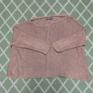 Wooden Ships loose weave sweater in rich tan color.
